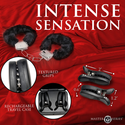 Dark Grip Wireless Vibrating Nipple Clamps with Rechargeable Case