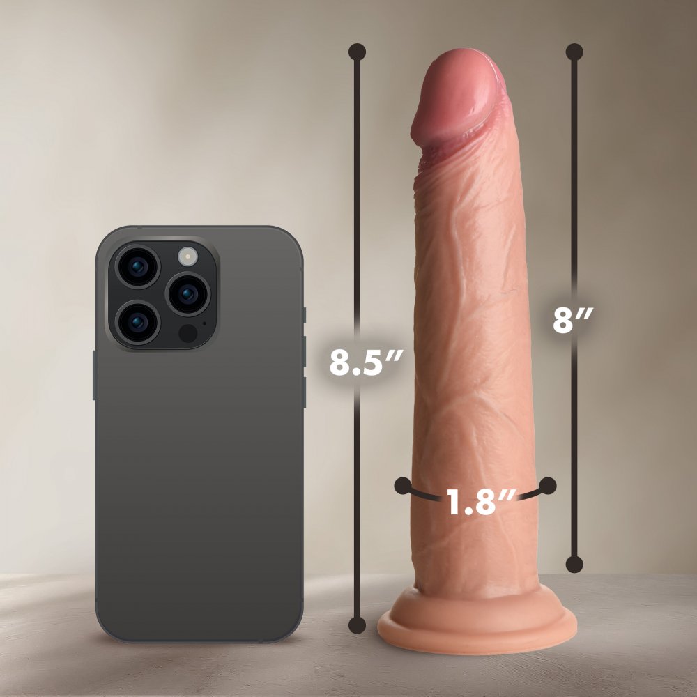 8.5 Inch Real Skin Silicone Dildo