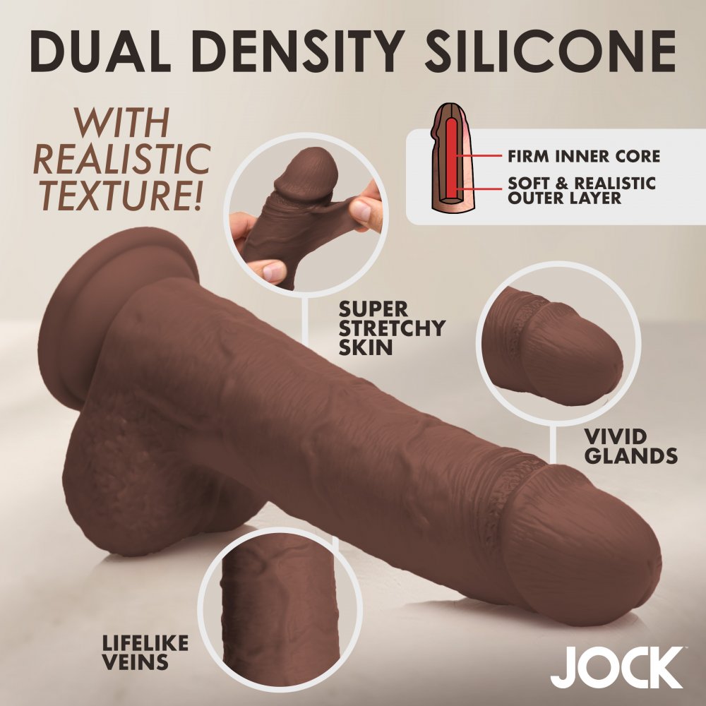 10 Inch Real Skin Silicone Dildo with Balls