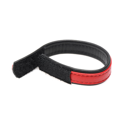 Red Leather Cock Ring with Velcro