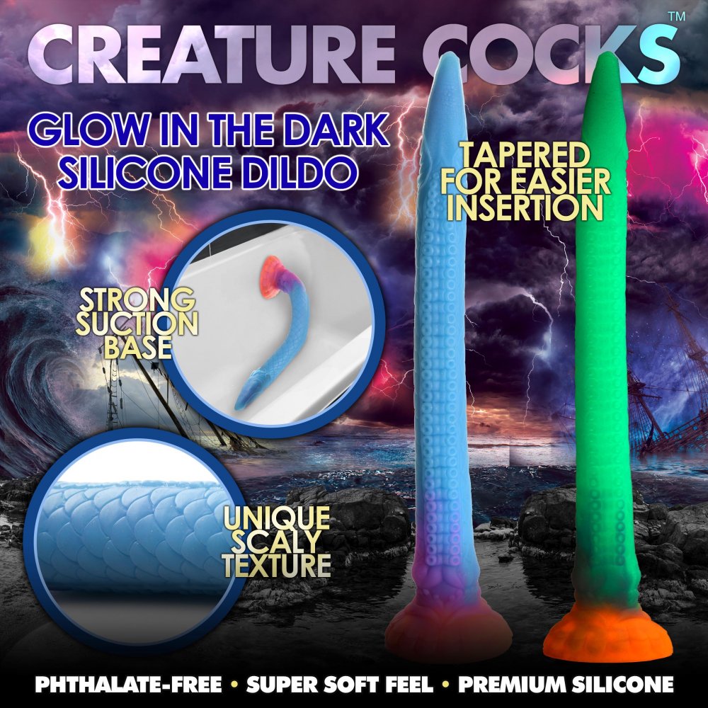 Makara Glow-in-the-Dark Silicone Snake Dildo